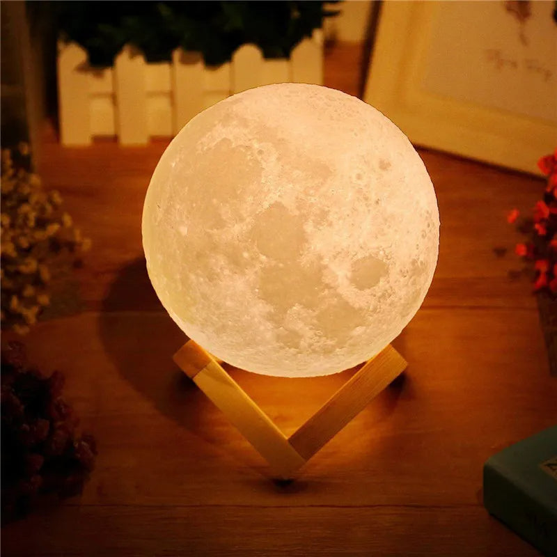 Moon Lamp Kids Night Light Galaxy Lamp 16 Colors LED 3D Moon Light Touch Remote Control Rechargeable Gift for Girls Boys