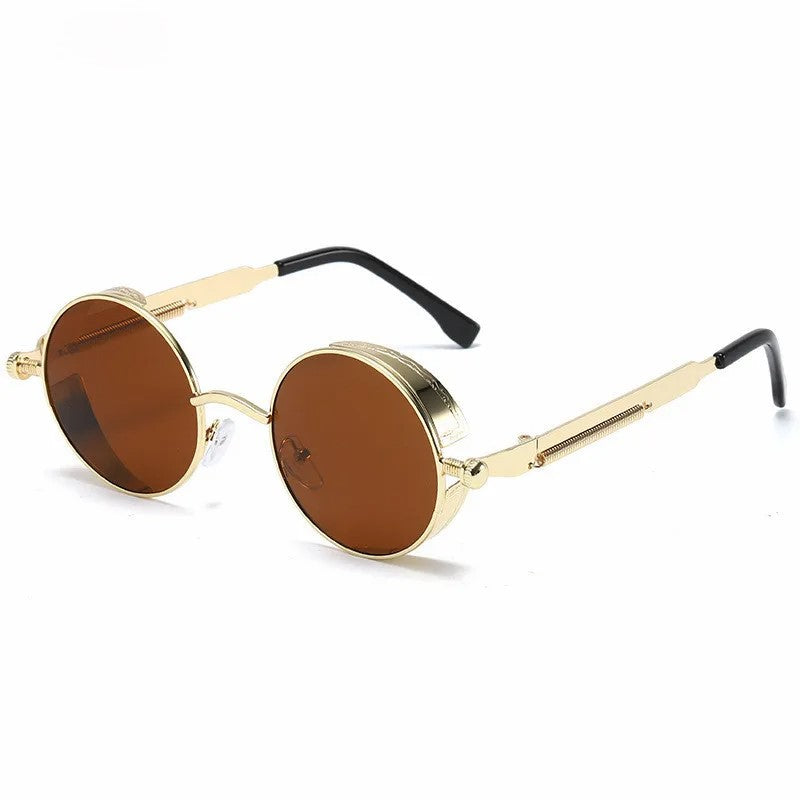 Metal Steampunk Sunglasses Men Women Fashion Round Glasses Brand Designer Vintage Sun Glasses High Quality Oculos de sol 2021