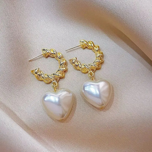 Long Dangle Earrings for Women Fashion Full Crystal Simulated Pearl Tassel Drop Earring Vintage Gold Color Brincos Jewelry