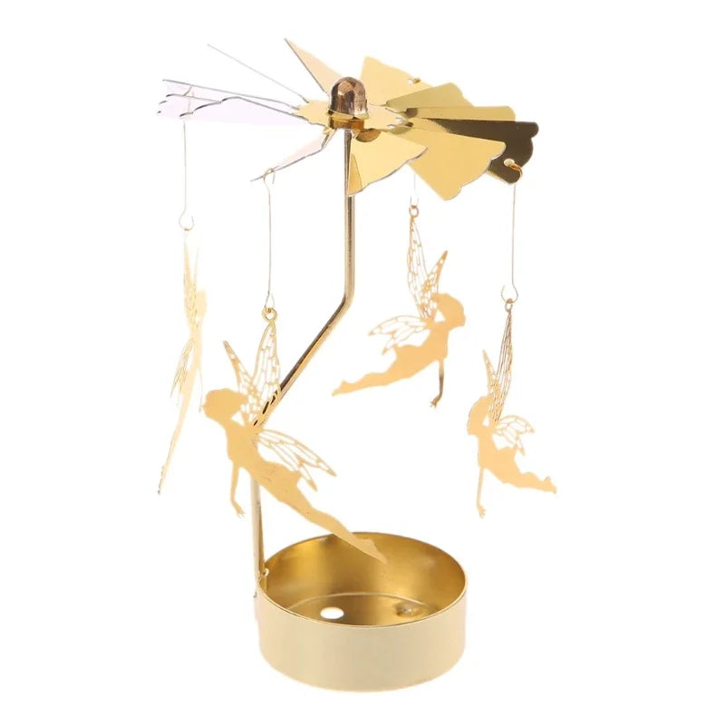 Metal Hot Rotating Candle Holder Christmas Rotating Candle Holder Dinner Party Wedding Party Candle Holder Decoration Gift