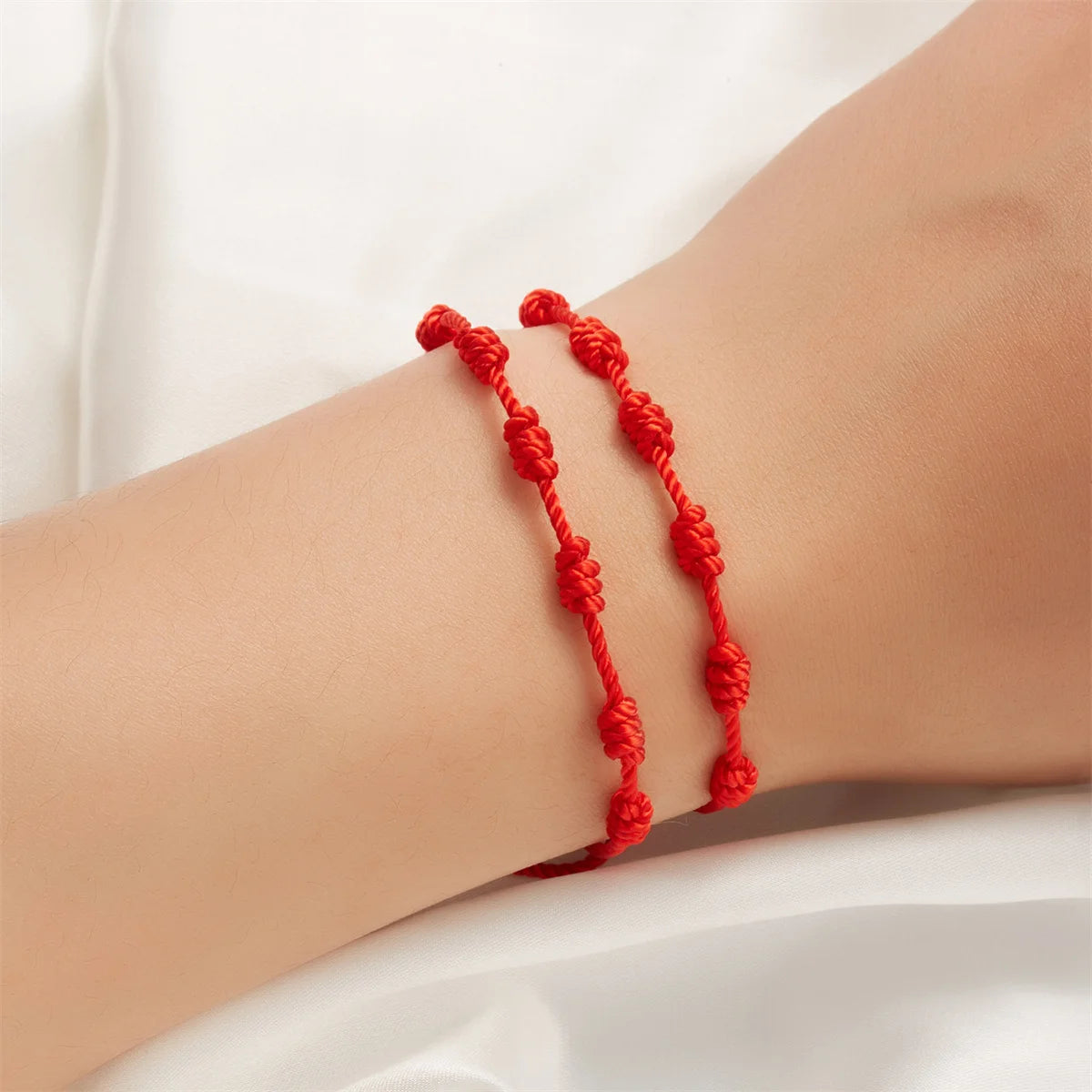 7 Knots Red Black String Bracelets For Women Men Lucky Amulet Heart Handmade Rope Bracelets Friendship Couple Wristband Jewelry