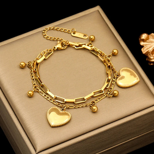 Stainless Steel Twisted Bracelet Bangles For Women Trendy 18K Gold Plated Wrist Chain Waterproof Jewelry Gift Party