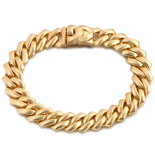 Women Cuban Chain Bracelet HipHop Bling Iced Out Chain Gold Silver Color Rhinestone Paved Chunky Metal Bracelet Men Jewelry Gift